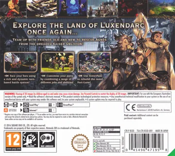 Bravely Second - End Layer (Europe) (En,Fr,De,Es,It) box cover back